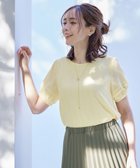 【ティアクラッセ/Tiaclasse】の【洗える】シアーチェック柄パフスリーブブラウス イエロー|ID: prp329100004537889 ipo3291000000032542479