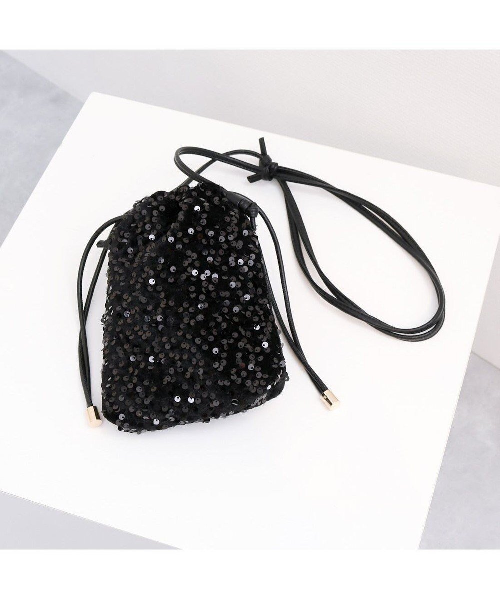 【アンビリオン/UNBILLION】のカシュカシュ cachecache / スパンコール巾着ミニショルダーバッグ インテリア・キッズ・メンズ・レディースファッション・服の通販 founy(ファニー) 　ファッション　Fashion　レディースファッション　WOMEN　バッグ　Bag　カラフル　Colorful　巾着　Purse　11月号　November Issue　ショルダー　Shoulder　スパンコール　Sequins　財布　Wallet　雑誌　Magazine　トレンド　Trend　ハンド　Hand　ベルベット　Velvet　ポケット　Pocket　ミックス　Mix　モチーフ　Motif　冬　Winter　再入荷　Restock/Back In Stock/Re Arrival　おすすめ　Recommend　ブラック|ID: prp329100004537930 ipo3291000000032066107