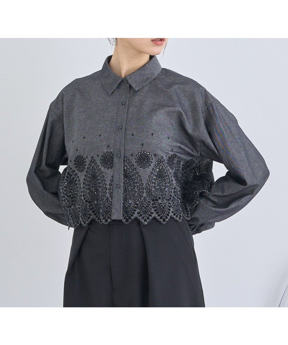 【アースミュージックアンドエコロジー/earth music&ecology】のスカラップトリムシャツ 人気、トレンドファッション・服の通販 founy(ファニー) 　ファッション　Fashion　レディースファッション　WOMEN　トップス・カットソー　Tops/Tshirt　シャツ/ブラウス　Shirts/Blouses　アイレット　Eyelet　クロップド　Cropped　スカラップ　Scalloped　ダウン　Down　デニム　Denim　トレンド　Trend　バランス　Balance　フェミニン　Feminine　ボックス　Box　ポケット　Pocket　ワイド　Wide　夏　Summer　春　Spring　S/S・春夏　Ss・Spring/Summer　透かし　Watermark　 other-1|ID: prp329100004537945 ipo3291000000032066170