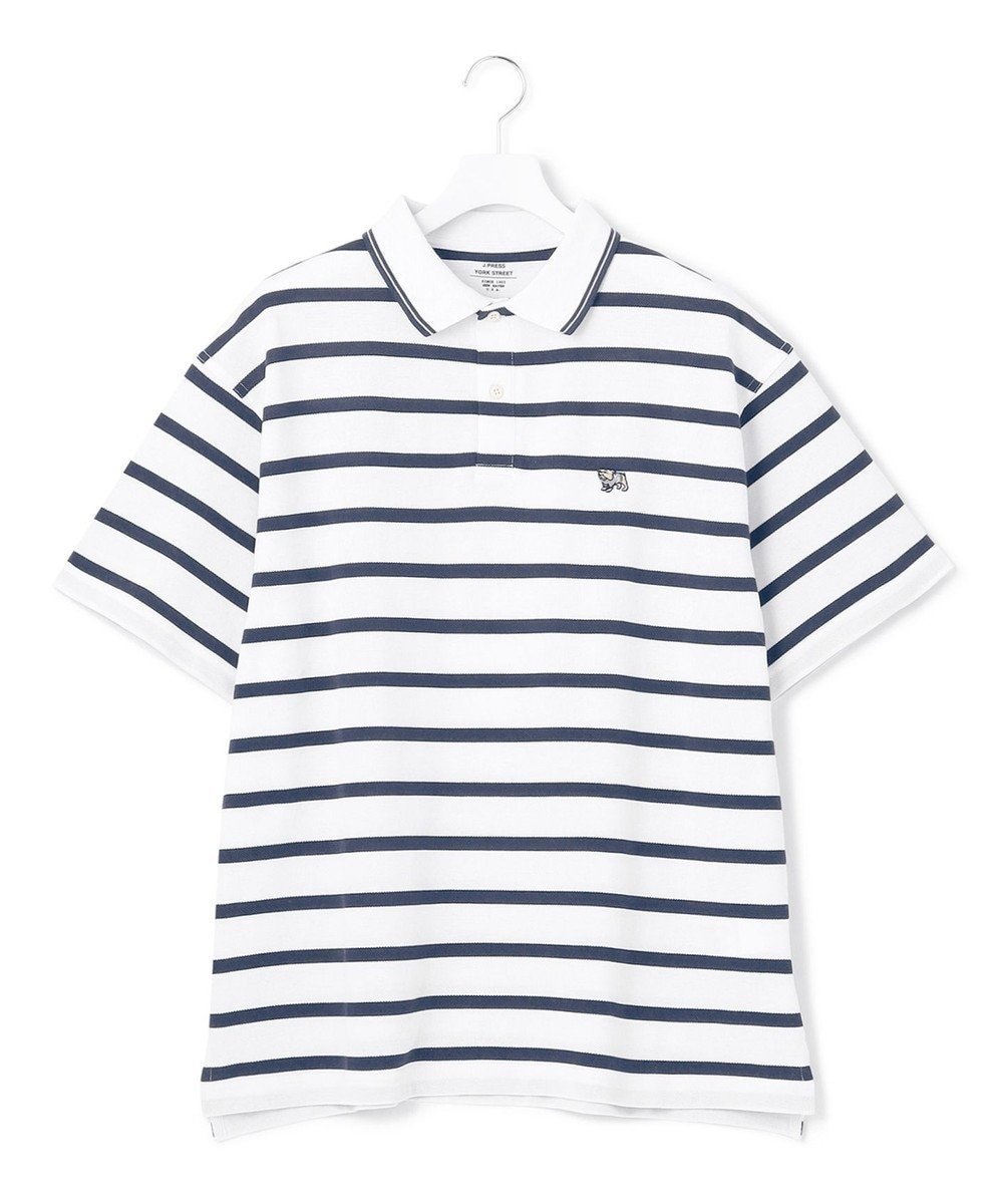 【ジェイプレスヨークストリート/J.PRESS YORK STREET】の【UNISEX】鹿の子ボーダー ワンポイントポロシャツ インテリア・キッズ・メンズ・レディースファッション・服の通販 founy(ファニー) 　ファッション　Fashion　レディースファッション　WOMEN　トップス・カットソー　Tops/Tshirt　シャツ/ブラウス　Shirts/Blouses　ポロシャツ　Polo Shirts　ユニセックス　Unisex　ボーダー　Border　ポロシャツ　Polo Shirt　ワンポイント　One Point　夏　Summer　定番　Standard　春　Spring　S/S・春夏　Ss・Spring/Summer　鹿の子　Pique　アイボリー系1|ID: prp329100004537993 ipo3291000000032274182