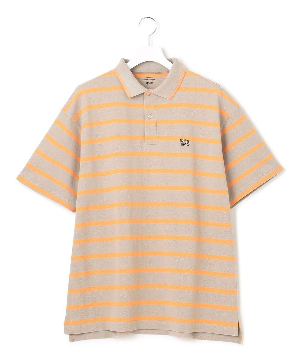 【ジェイプレスヨークストリート/J.PRESS YORK STREET】の【UNISEX】鹿の子ボーダー ワンポイントポロシャツ インテリア・キッズ・メンズ・レディースファッション・服の通販 founy(ファニー) 　ファッション　Fashion　レディースファッション　WOMEN　トップス・カットソー　Tops/Tshirt　シャツ/ブラウス　Shirts/Blouses　ポロシャツ　Polo Shirts　ユニセックス　Unisex　ボーダー　Border　ポロシャツ　Polo Shirt　ワンポイント　One Point　夏　Summer　定番　Standard　春　Spring　S/S・春夏　Ss・Spring/Summer　鹿の子　Pique　ベージュ系1|ID: prp329100004537993 ipo3291000000032274184