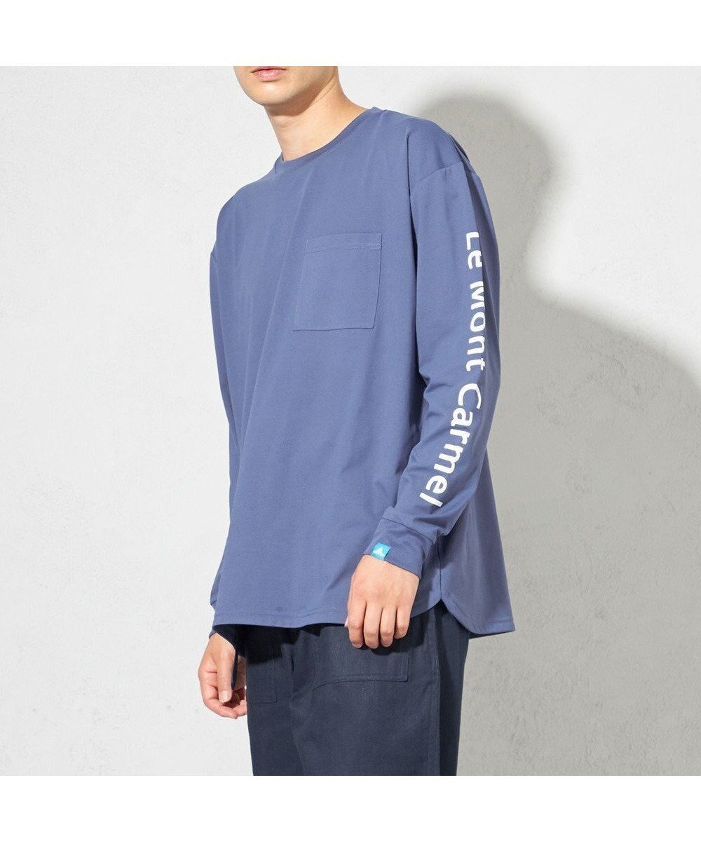 【シェアパーク/SHARE PARK / MEN】の【UNISEX】吸水速乾 ショルダーロゴロングスリーブTシャツ(L・XLサイズ) インテリア・キッズ・メンズ・レディースファッション・服の通販 founy(ファニー) 　ファッション　Fashion　レディースファッション　Fashion for Women　トップス・カットソー　Cut & Sew Tops　シャツ・ブラウス・オフィスカジュアル　Elegant Blouses & Button-Ups　ロングTシャツ・Tシャツ　Longline T-Shirts & Tees　カットソー・ベーシックTシャツ　Cut-and-Sewn Tops / Stretch Tees & Basics　ユニセックス　Unisex, Genderless　カットソー　Cut and Sewn Top　吸水　Absorbent, Quick-Dry　A/W・秋冬　Autumn/Winter　アッシュネイビー|ID: prp329100004538036 ipo3291000000032655309