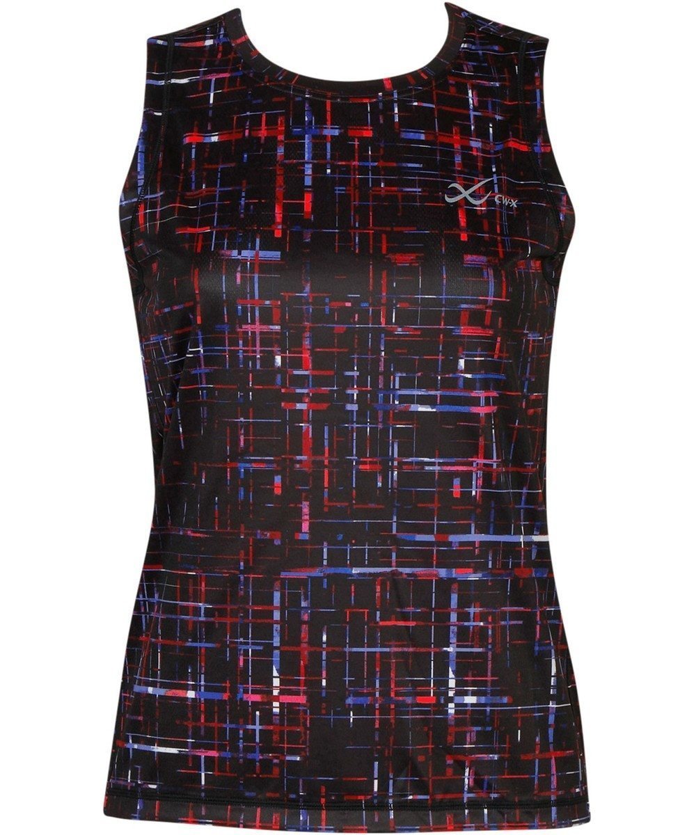 【シーダブリューエックス/CW-X】の【WOMEN】 CW-X アウター トップス Tシャツ ノースリーブ 吸汗速乾 UVカット率90%以上 DLY140 /ワコール インテリア・キッズ・メンズ・レディースファッション・服の通販 founy(ファニー) 　ファッション　Fashion　レディースファッション　Fashion for Women　アウター　Coat / Outerwear Collection　トップス・カットソー　Cut & Sew Tops　キャミソール&ノースリーブ　Camisoles & Sleeveless Tops　シャツ・ブラウス・オフィスカジュアル　Elegant Blouses & Button-Ups　ロングTシャツ・Tシャツ　Longline T-Shirts & Tees　ノースリーブ　Sleeveless, No-Sleeve　プリント　Print, Printed Pattern　ライトブルー|ID: prp329100004538045 ipo3291000000032709547