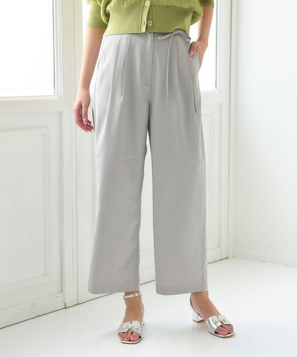 【フェルゥ/Feroux】の【洗える】セミワイド パンツ インテリア・キッズ・メンズ・レディースファッション・服の通販 founy(ファニー) 　ファッション　Fashion　レディースファッション　Fashion for Women　パンツ　Pants & Trousers　シンプル　Simple, Minimal　バランス　Balance, Style Balance　フェミニン　Feminine, Girly　リボン　Ribbon, Bow　ワイド　Wide, Wide Fit　夏　Summer　春　Spring　S/S・春夏　SS, Spring/Summer, Warm Season　洗える　Machine Washable　ベージュ系|ID: prp329100004538069 ipo3291000000032746543