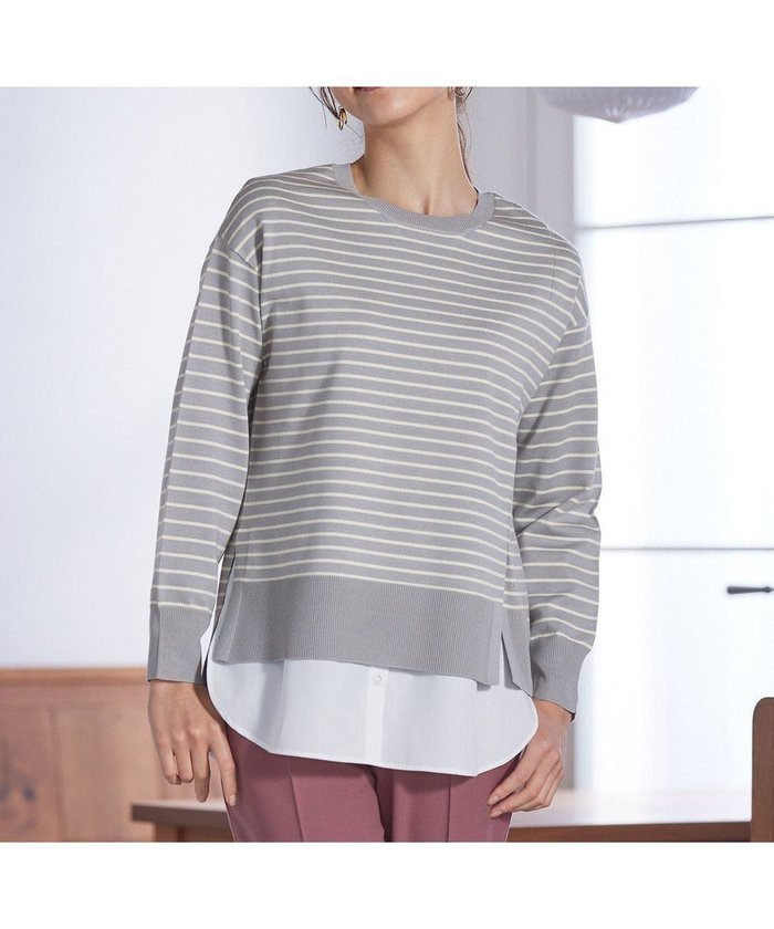 【エニィ スィス/any SiS】の【洗える】サイドスリット ニット インテリア・キッズ・メンズ・レディースファッション・服の通販 founy(ファニー) https://founy.com/ ファッション Fashion レディースファッション Fashion for Women トップス・カットソー Cut & Sew Tops ニット Knit Tops & Sweaters おすすめ Recommended / Our Picks ストレッチ Stretch, Stretchy Fabric スリット Slit, Slit Detail セーター Sweater, Knitwear ボーダー Border, Stripe ランダム Random, Irregular エレガント 上品 Elegant 切替 Switching, Contrast Panel 洗える Machine Washable A/W・秋冬 Autumn/Winter |ID: prp329100004538090 ipo3291000000033678500