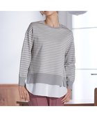 【エニィ スィス/any SiS】の【洗える】サイドスリット ニット ライトグレー×アイボリー|ID: prp329100004538090 ipo3291000000033678501