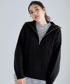 【エニィファム/any FAM】のソフトアクリルハーフジップケーブルニット 人気、トレンドファッション・服の通販 founy(ファニー) ファッション Fashion レディースファッション Fashion for Women トップス・カットソー Cut & Sew Tops ニット Knit Tops & Sweaters おすすめ Recommended / Our Picks アクリル Acrylic Material インナー Innerwear コンビ Combo, Combination Style セーター Sweater, Knitwear トレンド Trend, Trending Now A/W・秋冬 Autumn/Winter 鹿の子 Piqué, Kanoko Fabric |ID:prp329100004538132