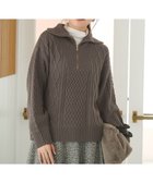 【エニー/ANY】のソフトアクリルハーフジップケーブルニット ブラウン|ID: prp329100004538132 ipo3291000000034179282