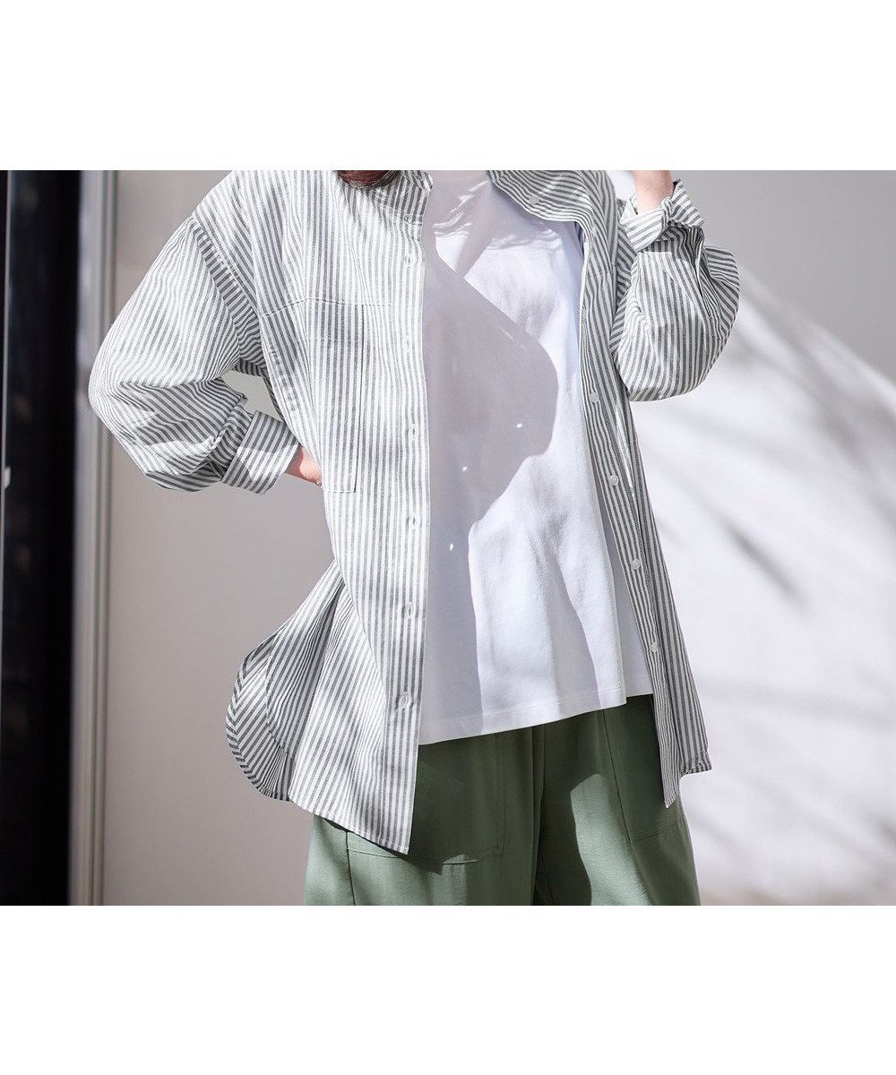 【エニィファム/any FAM】のコットンリネンシャツ インテリア・キッズ・メンズ・レディースファッション・服の通販 founy(ファニー) 　ファッション　Fashion　レディースファッション　WOMEN　トップス・カットソー　Tops/Tshirt　シャツ/ブラウス　Shirts/Blouses　ダブル　Double　ポケット　Pocket　夏　Summer　春　Spring　S/S・春夏　Ss・Spring/Summer　羽織　Haori　ストライプ|ID: prp329100004538192 ipo3291000000032157716
