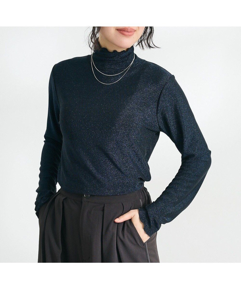 【クラフトスタンダードブティック/CRAFT STANDARD BOUTIQUE】のラメチュールトップスインナー インテリア・キッズ・メンズ・レディースファッション・服の通販 founy(ファニー) 　ファッション　Fashion　レディースファッション　Fashion for Women　トップス・カットソー　Cut & Sew Tops　シャツ・ブラウス・オフィスカジュアル　Elegant Blouses & Button-Ups　ロングTシャツ・Tシャツ　Longline T-Shirts & Tees　カットソー・ベーシックTシャツ　Cut-and-Sewn Tops / Stretch Tees & Basics　インナー　Innerwear　春　Spring　カットソー　Cut and Sewn Top　シアー　Sheer, See-Through　ストレッチ　Stretch, Stretchy Fabric　フェミニン　Feminine, Girly　ポケット　Pocket, Pocket Detail　S/S・春夏　SS, Spring/Summer, Warm Season　夏　Summer　2025年　2025　2025春夏・S/S　Spring/Summer 2025 SS25　Navy|ID: prp329100004538248 ipo3291000000032709841