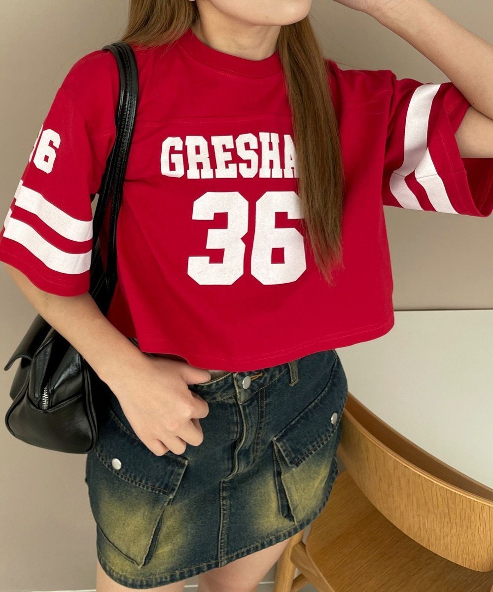 【ウィゴー/WEGO】のナンバリングショートT インテリア・キッズ・メンズ・レディースファッション・服の通販 founy(ファニー) 　ファッション　Fashion　レディースファッション　WOMEN　トップス・カットソー　Tops/Tshirt　シャツ/ブラウス　Shirts/Blouses　ロング / Tシャツ　T-Shirts　カットソー　Cut and Sewn　カットソー　Cut And Sew　ショート　Short　スポーツ　Sports　トレンド　Trend　ミニスカート　Mini Skirt　夏　Summer　定番　Standard　春　Spring　S/S・春夏　Ss・Spring/Summer　レッド|ID: prp329100004538341 ipo3291000000032271112