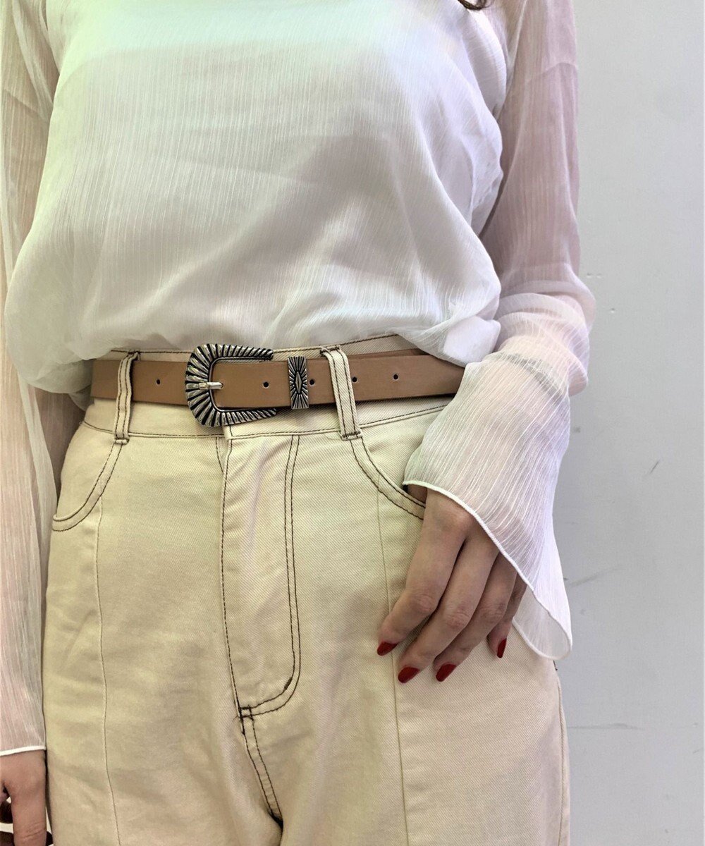 【ウィゴー/WEGO】のウエスタンバックルベルト インテリア・キッズ・メンズ・レディースファッション・服の通販 founy(ファニー) 　ファッション　Fashion　レディースファッション　WOMEN　バッグ　Bag　ベルト　Belts　ウエスタン　Western　シンプル　Simple　ボトム　Bottom　ライトベージュ|ID: prp329100004538386 ipo3291000000032068613