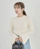 【グリーンパークス/Green Parks】の・swing by ベルスリーブクルーリブニット Off White|ID: prp329100004538400 ipo3291000000032068699