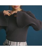 【グリーンパークス/Green Parks】の・swing by ベルスリーブクルーリブニット Charcoal Gray|ID: prp329100004538400 ipo3291000000032068701
