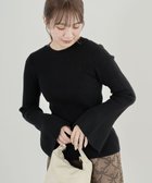 【グリーンパークス/Green Parks】の・swing by ベルスリーブクルーリブニット Black|ID: prp329100004538400 ipo3291000000032068703