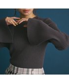 【グリーンパークス/Green Parks】の・swing by ベルスリーブクルーリブニット Charcoal Gray|ID: prp329100004538400 ipo3291000000032577204