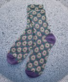 【ティアクラッセ/Tiaclasse】の花柄ジャガード編みソックス パープル|ID: prp329100004538425 ipo3291000000034211186