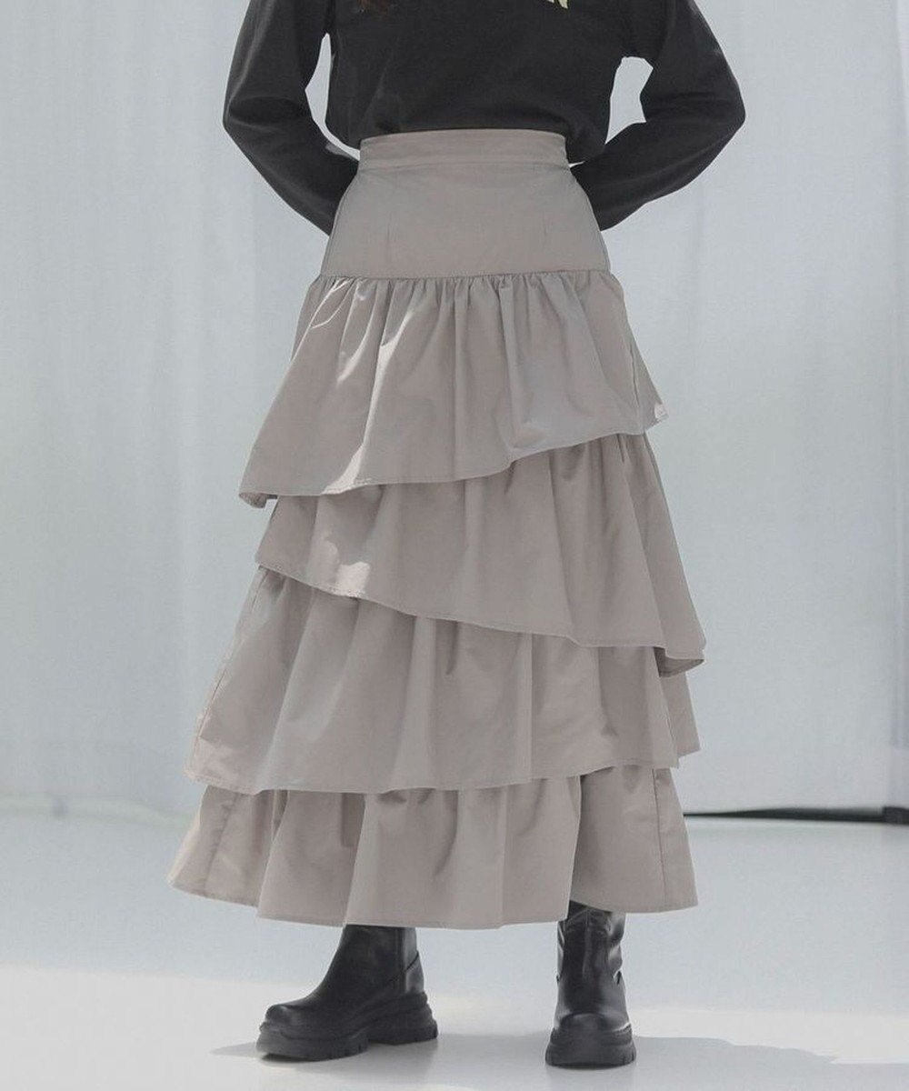 【グリーンパークス/Green Parks】の・ELENCARE DUE ランダムティアードスカート インテリア・キッズ・メンズ・レディースファッション・服の通販 founy(ファニー) 　ファッション　Fashion　レディースファッション　WOMEN　スカート　Skirt　ティアードスカート　Tiered Skirts　スウェット　Sweat　ポケット　Pocket　ランダム　Random　A/W・秋冬　Aw・Autumn/Winter・Fw・Fall-Winter　Gray Beige|ID: prp329100004538434 ipo3291000000032068882