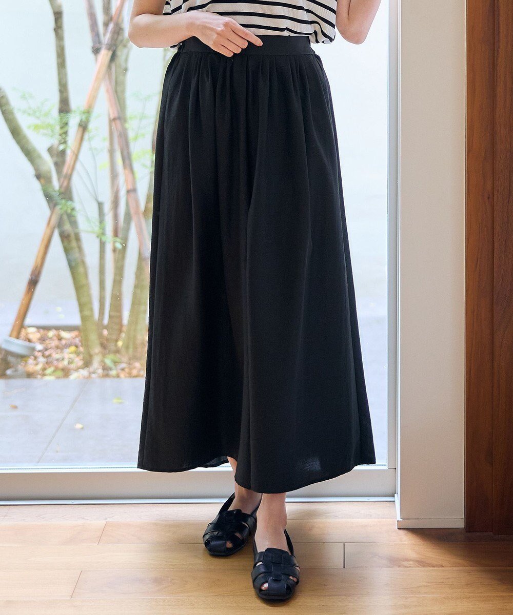 【エニー/ANY】の【ウエストゴム】スパンボイル撥水スカートパンツ インテリア・キッズ・メンズ・レディースファッション・服の通販 founy(ファニー) 　ファッション　Fashion　レディースファッション　Fashion for Women　スカート　Skirts　おすすめ　Recommended / Our Picks　イエロー　Yellow　シューズ　Shoes, Footwear　バレエ　Ballet, Ballet Style　夏　Summer　春　Spring　S/S・春夏　SS, Spring/Summer, Warm Season　ブラック|ID: prp329100004538519 ipo3291000000035493632