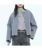【23区/NIJYUSANKU】のウールリバー ノーカラーコート ライトグレー系|ID: prp329100004538570 ipo3291000000032069609