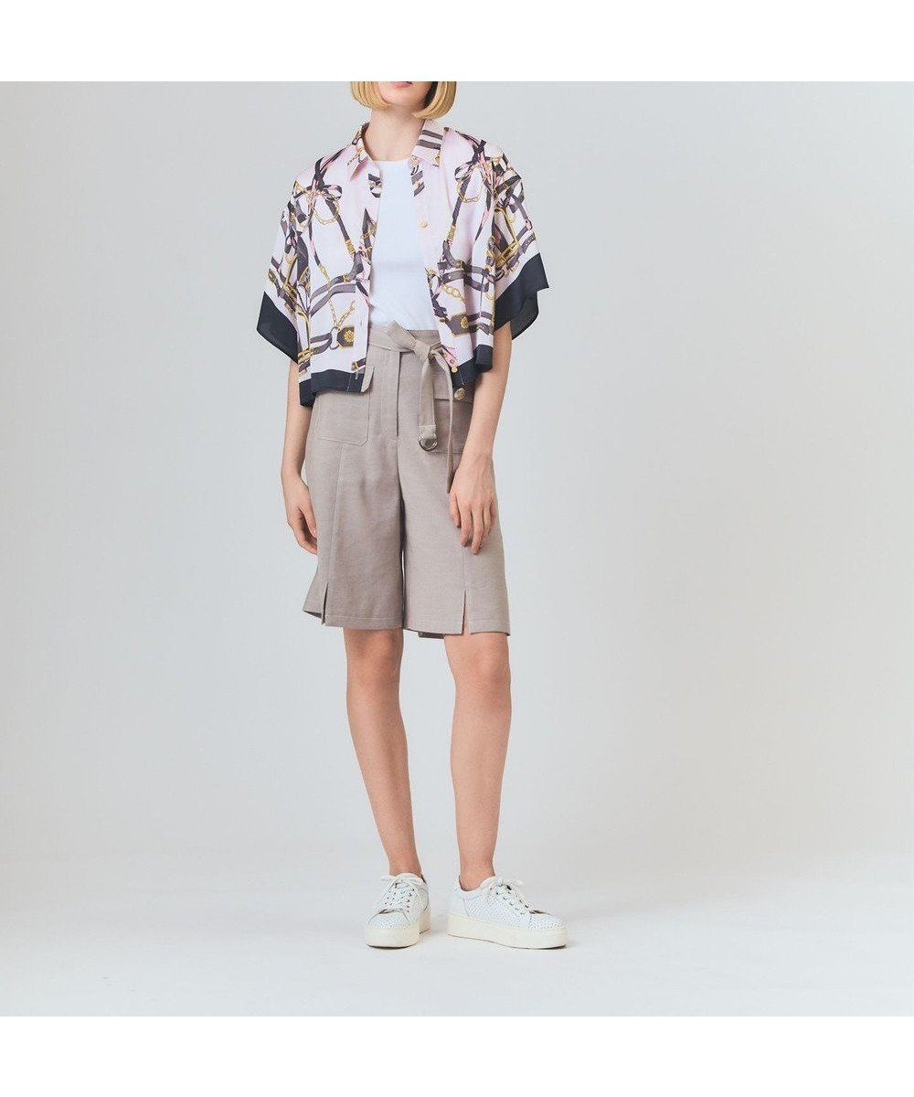 【グレース コンチネンタル/GRACE CONTINENTAL】のリネンデニムライクパンツ インテリア・キッズ・メンズ・レディースファッション・服の通販 founy(ファニー) 　ファッション　Fashion　レディースファッション　WOMEN　パンツ　Pants　デニムパンツ　Denim Pants　イタリア　Italy　春　Spring　キュロット　Culottes　ショート　Short　スリット　Slit　デニム　Denim　バランス　Balance　フレア　Flare　フロント　Front　ポケット　Pocket　ミリタリー　Military　ラグジュアリー　Luxury　ワーク　Work　S/S・春夏　Ss・Spring/Summer　夏　Summer　エレガント 上品　Elegant　ベージュ|ID: prp329100004538579 ipo3291000000032091919