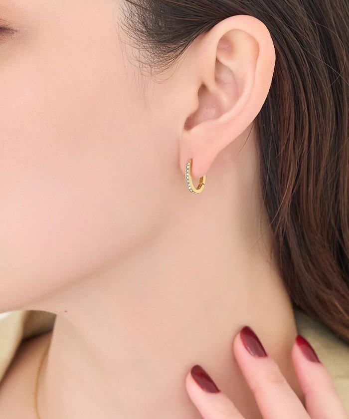 【フィービィー/phoebe】の【金属アレルギー対応】ワンタッチライナーオーバルビジューフープピアス ゴールド インテリア・キッズ・メンズ・レディースファッション・服の通販 founy(ファニー) https://founy.com/ ファッション Fashion レディースファッション Ladies' Fashion Online アクセサリー Accessories オーバル Oval シンプル Simple ジュエリー Jewelry ビジュー Bijou フープ Hoop |ID: prp329100004538665 ipo3291000000032584887