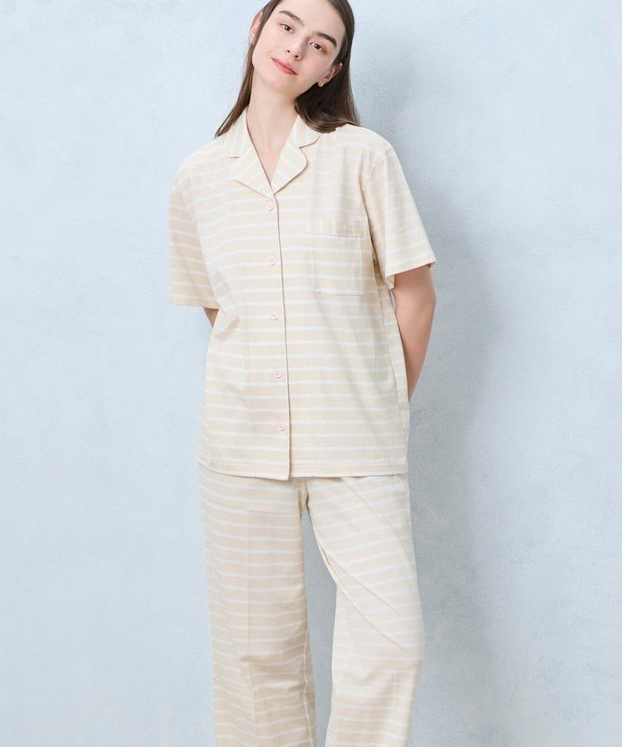 【ウンナナクール/une nana cool】の【綿100%】やわらか天竺ボーダー半袖パジャマ MADE WITH LIBERTY FABRIC インテリア・キッズ・メンズ・レディースファッション・服の通販 founy(ファニー) https://founy.com/ ファッション Fashion レディースファッション Fashion for Women トップス・カットソー Cut & Sew Tops 春 Spring パイピング Piping, Trim Design パジャマ Pajamas, Sleepwear プリント Print, Printed Pattern ボーダー Border, Stripe 半袖 Short Sleeve, Half Sleeve リラックス Relax, Relaxed Fit S/S・春夏 SS, Spring/Summer, Warm Season おすすめ Recommended / Our Picks 夏 Summer |ID: prp329100004538688 ipo3291000000032070087