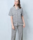 【ウンナナクール/une nana cool】の【綿100%】やわらか天竺ボーダー半袖パジャマ MADE WITH LIBERTY FABRIC GY|ID: prp329100004538688 ipo3291000000032070093
