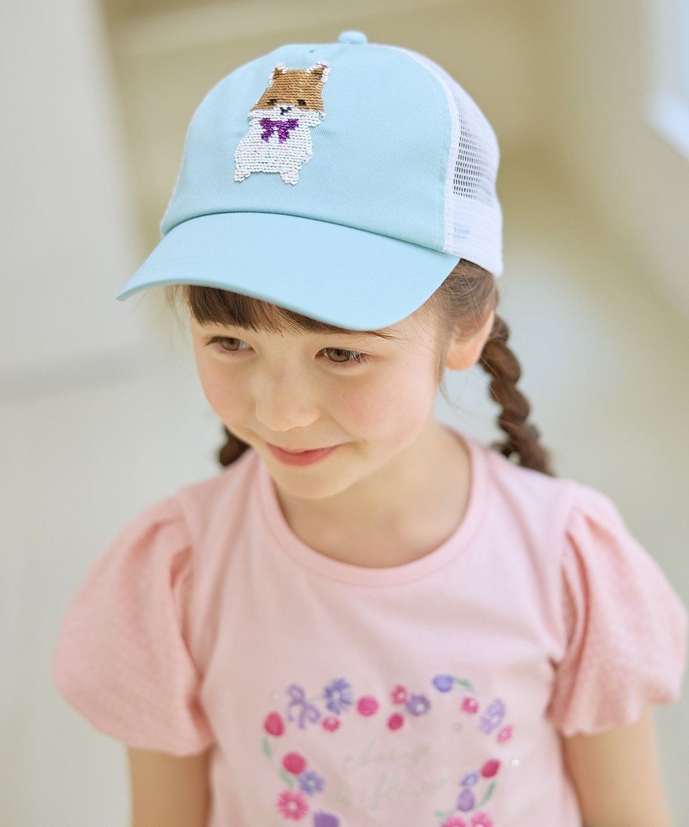 【エニファム/any FAM / KIDS】のスパンコール メッシュ キャップ インテリア・キッズ・メンズ・レディースファッション・服の通販 founy(ファニー) 　ファッション　Fashion　キッズファッション　KIDS　洗える　Washable　キャップ　Cap　スパンコール　Sequins　スマホ　Smartphone　人気　Popularity　長袖　Long Sleeve　半袖　Short Sleeve　帽子　Hat　メッシュ　Mesh　モチーフ　Motif　再入荷　Restock/Back In Stock/Re Arrival　夏　Summer　サックスブルー×ハムスター|ID: prp329100004539475 ipo3291000000032166557