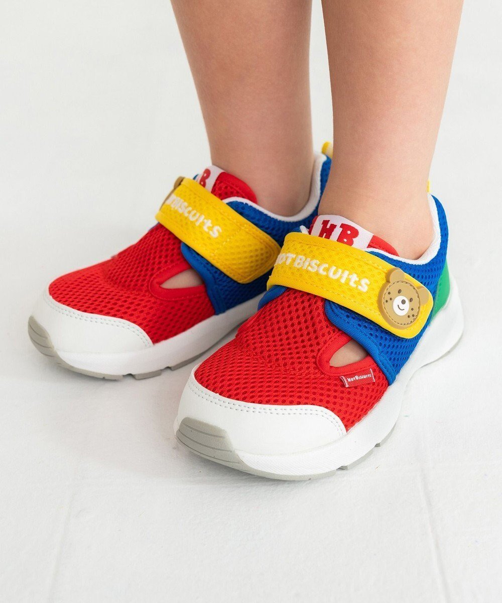 【ミキハウスホットビスケッツ/MIKI HOUSE HOT BISCUITS / KIDS】の【16-18cm】 ダブルラッセル キッズシューズ インテリア・キッズ・メンズ・レディースファッション・服の通販 founy(ファニー) 　ファッション　Fashion　キッズファッション　Fashion for Kids　おすすめ　Recommended / Our Picks　アウトドア　Outdoor Clothing　カラフル　Colorful Design　クッション　Cushion, Throw Pillow　サンダル　Sandals, Summer Shoes　シューズ　Shoes, Footwear　スニーカー　Sneakers, Trainers　ダブル　Double, Double-Breasted　ラッセル　Raschel, Raschel Lace　夏　Summer　定番　Standard, Basic Item　春　Spring　S/S・春夏　SS, Spring/Summer, Warm Season　マルチカラー|ID: prp329100004539478 ipo3291000000032717957