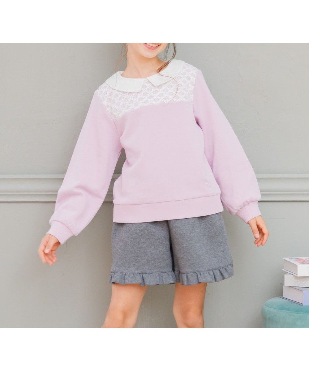 【組曲 / KIDS/KUMIKYOKU】の【110-140㎝】レース トレーナー インテリア・キッズ・メンズ・レディースファッション・服の通販 founy(ファニー) 　ファッション　Fashion　キッズファッション　KIDS　トップス・カットソー　Tops/Tees/Kids　スウェット　Sweat　トレーナー　Trainer　ヨーク　Yoke　ラベンダー　Lavender　レース　Race　エレガント 上品　Elegant　A/W・秋冬　Aw・Autumn/Winter・Fw・Fall-Winter　ラベンダー系|ID: prp329100004539484 ipo3291000000032074858