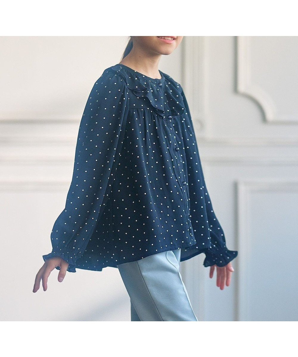 【組曲 / KIDS/KUMIKYOKU】の【110-140cm】ラッフルドット ブラウス 人気、トレンドファッション・服の通販 founy(ファニー) ファッション Fashion キッズファッション Fashion for Kids トップス・カットソー Cut & Sew Tops シフォン Chiffon, Lightweight Fabric ドット Polka Dot, Dot Pattern フリル Frill, Ruffle プリント Print, Printed Pattern ラッフル Ruffle, Frill エレガント 上品 Elegant A/W・秋冬 Autumn/Winter other-1|ID: prp329100004539489 ipo3291000000034242176