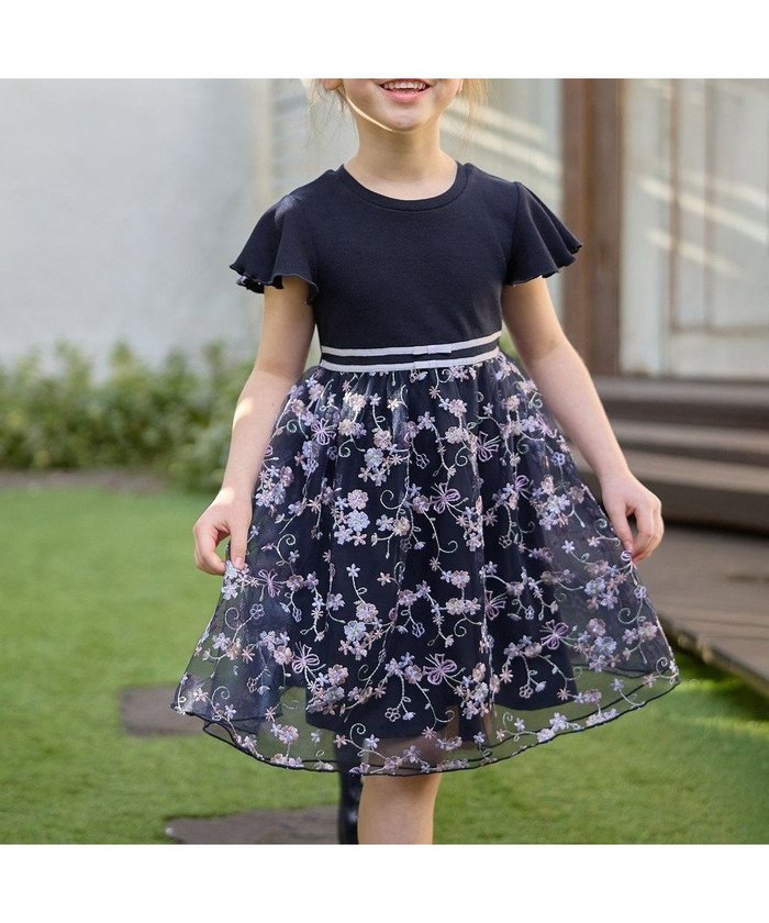 【エニファム/any FAM / KIDS】の刺繍 チュール ワンピース インテリア・キッズ・メンズ・レディースファッション・服の通販 founy(ファニー) https://founy.com/ ファッション Fashion キッズファッション KIDS ワンピース Dress/Kids カットソー Cut And Sew チュール Tulle ポケット Pocket リボン Ribbon ワンポイント One Point エレガント 上品 Elegant 夏 Summer 春 Spring S/S・春夏 Ss・Spring/Summer |ID: prp329100004539490 ipo3291000000032125282