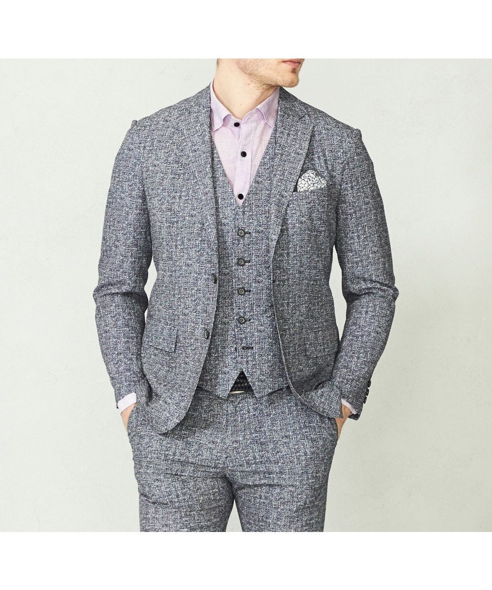 【ジョセフ アブード/JOSEPH ABBOUD / MEN】の【イージーケア・多機能】人気 ライトウェーブ ジャケット インテリア・キッズ・メンズ・レディースファッション・服の通販 founy(ファニー) 　ファッション　Fashion　メンズファッション　Fashion for Men　アウター　Men's Coats Outerwear　テーラードジャケット　Tailored Jackets & Blazers　ウォッシャブル　Machine Washable　春　Spring　吸水　Absorbent, Quick-Dry　抗菌　Antibacterial, Bacteria-Resistant　軽量　Lightweight, Ultra Light　サッカー　Seersucker, Summer Fabric　ジャケット　Jacket, Outerwear　スタイリッシュ　Stylish, Fashionable　ストレッチ　Stretch, Stretchy Fabric　スマート　Smart, Elegant　スラックス　Slacks, Dress Pants　セットアップ　Set-Up, Coordinated Outfit　チェック　Check, Plaid, Tartan　デニム　Denim, Jeans Material　人気　Popular, Best Seller　ベスト　Vest, Waistcoat　ポケット　Pocket, Pocket Detail　リラックス　Relax, Relaxed Fit　S/S・春夏　SS, Spring/Summer, Warm Season　夏　Summer　エレガント 上品　Elegant　ビジネス 仕事 通勤　Business / Work / Commuting　グレー系|ID: prp329100004539494 ipo3291000000032634243