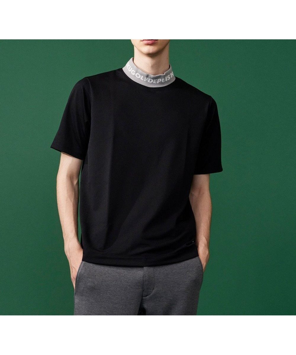 【23区 ゴルフ/23区GOLF / MEN】の【WEB限定】【MEN】【吸水速乾/UVケア】襟ロゴ モックネックシャツ インテリア・キッズ・メンズ・レディースファッション・服の通販 founy(ファニー) 　ファッション　Fashion　メンズファッション　Men's Style Online　トップス・カットソー　Tops/Tshirt/Men　シャツ　Shirts　カットソー　Cut And Sew　ベーシック　Basic　吸水　Water Absorption　夏　Summer　春　Spring　S/S・春夏　Ss・Spring/Summer　ブラック系|ID: prp329100004539508 ipo3291000000032675227