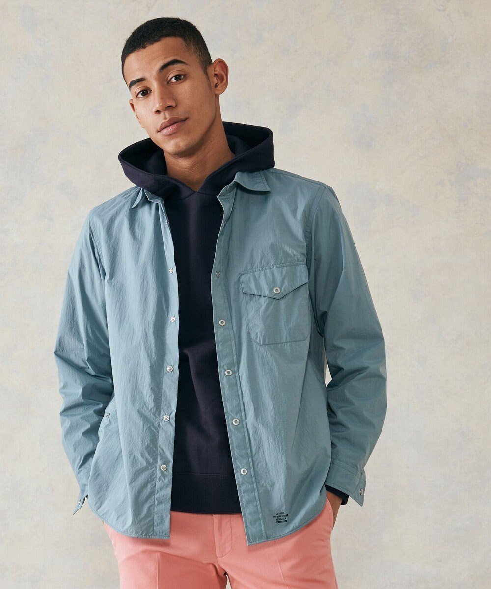 【ジェイ プレス/J.PRESS / MEN】のナイロンリップレギュラーカラー シャツブルゾン インテリア・キッズ・メンズ・レディースファッション・服の通販 founy(ファニー) 　ファッション　Fashion　メンズファッション　MEN　アウター　Coats Outerwear/Men　ブルゾン　Blouson/Jackets　春　Spring　カットソー　Cut And Sew　軽量　Lightweight　ジャケット　Jacket　ドット　Dot　パーカー　Hoodie　ブルゾン　Blouson　ポケット　Pocket　羽織　Haori　ミックス　Mix　ラウンド　Round　ワッシャー　Washer　S/S・春夏　Ss・Spring/Summer　夏　Summer　サックスブルー系|ID: prp329100004539514 ipo3291000000032075066