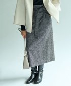 【23区/NIJYUSANKU】のヘリンボーンループツイード Iライン スカート ブラック系|ID: prp329100004539521 ipo3291000000032075201