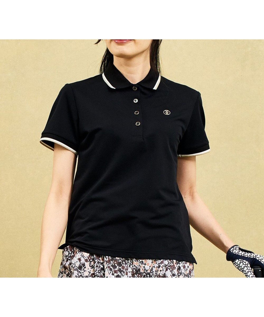 【23区 ゴルフ/NIJYUSANKU GOLF】の【吸水速乾/UVケア】5色から選べる◎色違いでほしくなるシンプル大人 ポロシャツ インテリア・キッズ・メンズ・レディースファッション・服の通販 founy(ファニー) 　ファッション　Fashion　レディースファッション　WOMEN　トップス・カットソー　Tops/Tshirt　シャツ/ブラウス　Shirts/Blouses　ポロシャツ　Polo Shirts　コンパクト　Compact　ゴルフ　Golf　サークル　Circle　シンプル　Simple　スポーツ　Sports　フロント　Front　ポロシャツ　Polo Shirt　ローズ　Rose　ワンポイント　One Point　吸水　Water Absorption　夏　Summer　定番　Standard　春　Spring　S/S・春夏　Ss・Spring/Summer　軽量　Lightweight　ブラック系|ID: prp329100004539532 ipo3291000000032075399