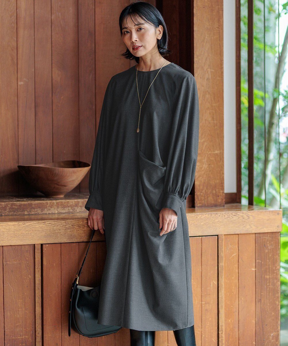 【23区/NIJYUSANKU】の【洗える】TWマットクロス ワンピース インテリア・キッズ・メンズ・レディースファッション・服の通販 founy(ファニー) 　ファッション　Fashion　レディースファッション　WOMEN　ワンピース　Dress　アシンメトリー　Asymmetry　インナー　Inner　春　Spring　洗える　Washable　ストレッチ　Stretch　ストレート　Straight　タートルネック　Turtleneck　長袖　Long Sleeve　フロント　Front　A/W・秋冬　Aw・Autumn/Winter・Fw・Fall-Winter　冬　Winter　夏　Summer　2024年　2024　エレガント 上品　Elegant　2024-2025秋冬・A/W　Aw/Autumn/Winter/Fw/Fall/2024-2025　グレー系|ID: prp329100004539580 ipo3291000000032131756