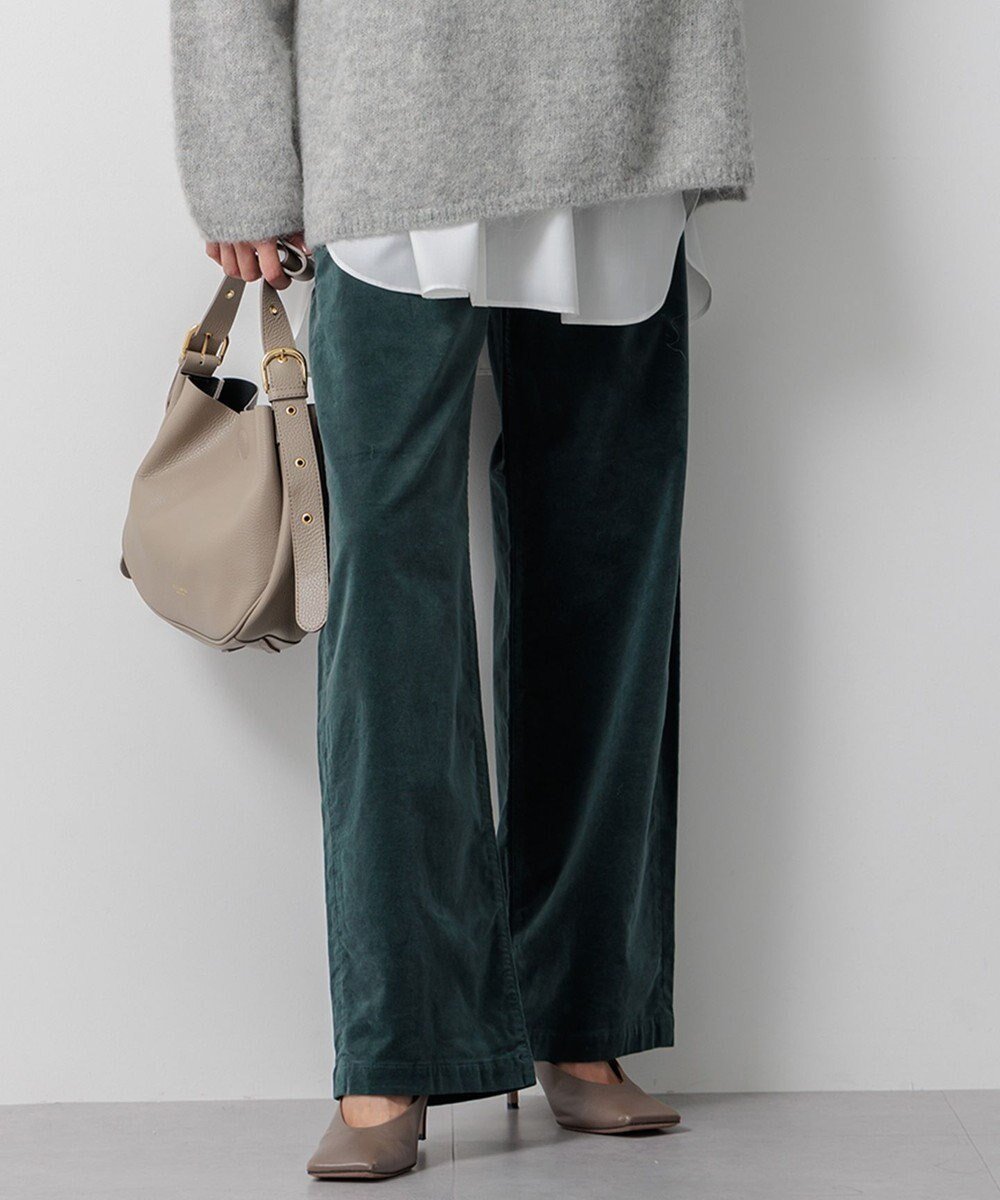 【23区/NIJYUSANKU】の【洗える】23区DENIM ベルベットストレッチ ワイドパンツ インテリア・キッズ・メンズ・レディースファッション・服の通販 founy(ファニー) 　ファッション　Fashion　レディースファッション　Fashion for Women　パンツ　Pants & Trousers　洗える　Machine Washable　シルク　Silk, 100% Silk　ストレッチ　Stretch, Stretchy Fabric　ストレート　Straight, Straight Cut　スーピマ　Supima, Premium Cotton　デニム　Denim, Jeans Material　トレンド　Trend, Trending Now　定番　Standard, Basic Item　バランス　Balance, Style Balance　ベルベット　Velvet, Velvety　ボーイズ　Boyish, Boy Style　ワイド　Wide, Wide Fit　A/W・秋冬　Autumn/Winter　冬　Winter / This Winter　2024年　2024　2024-2025秋冬・A/W　Autumn/Winter 2024–25 AW24–25　[WEB限定]ダークグリーン系|ID: prp329100004539598 ipo3291000000036255377