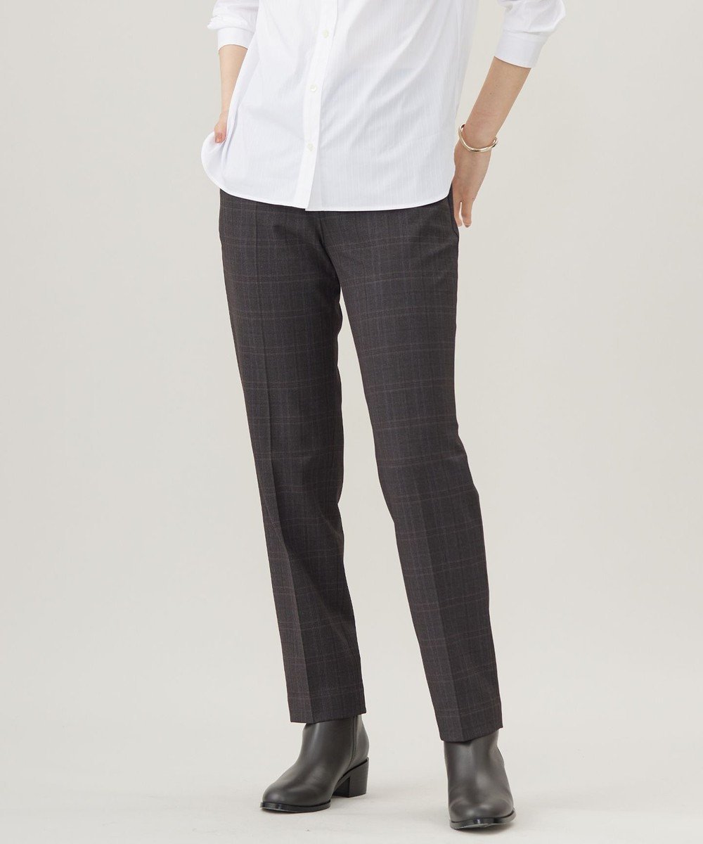 【ジェイ プレス/J.PRESS】の【洗える】T/Rアルガンシルクチェック テーパード パンツ インテリア・キッズ・メンズ・レディースファッション・服の通販 founy(ファニー) 　ファッション　Fashion　レディースファッション　Fashion for Women　パンツ　Pants & Trousers　洗える　Machine Washable　秋　Autumn　シルク　Silk, 100% Silk　ストレッチ　Stretch, Stretchy Fabric　センター　Center, Center Line　チェック　Check, Plaid, Tartan　テーパード　Tapered, Tapered Pants　ベーシック　Basic, Essential　無地　Plain, Solid Color　A/W・秋冬　Autumn/Winter　ビジネス 仕事 通勤　Business / Work / Commuting　グレーチェック系|ID: prp329100004539618 ipo3291000000035636527