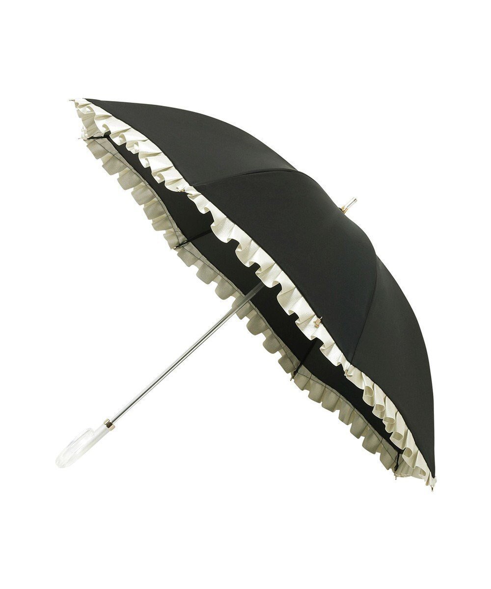 【ムーンバット/MOONBAT】の【一級遮光/晴雨兼用】LANVIN en Bleu (ランバン オン ブルー) 長傘 日傘 シャイニーフリル 遮光 遮熱 UV インテリア・キッズ・メンズ・レディースファッション・服の通販 founy(ファニー) 　ファッション　Fashion　レディースファッション　WOMEN　傘 / レイングッズ　Umbrellas/Rainwear　エレガント 上品　Elegant　傘　Umbrella　シャイニー　Shiny　チャーム　Charm　フリル　Frills　日傘　Parasol　無地　Plain Color　オフホワイト|ID: prp329100004539630 ipo3291000000032147799