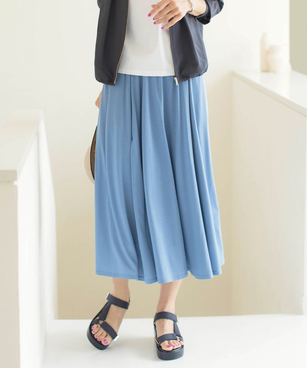 【ジェイ プレス/J.PRESS】の【洗える】ジャージー フレアー スカート インテリア・キッズ・メンズ・レディースファッション・服の通販 founy(ファニー) 　ファッション　Fashion　レディースファッション　WOMEN　スカート　Skirt　春　Spring　洗える　Washable　ジャージー　Jersey　フレアースカート　Flared Skirt　ベーシック　Basic　ポケット　Pocket　リラックス　Relax　S/S・春夏　Ss・Spring/Summer　夏　Summer　ブルー系|ID: prp329100004539642 ipo3291000000032259159