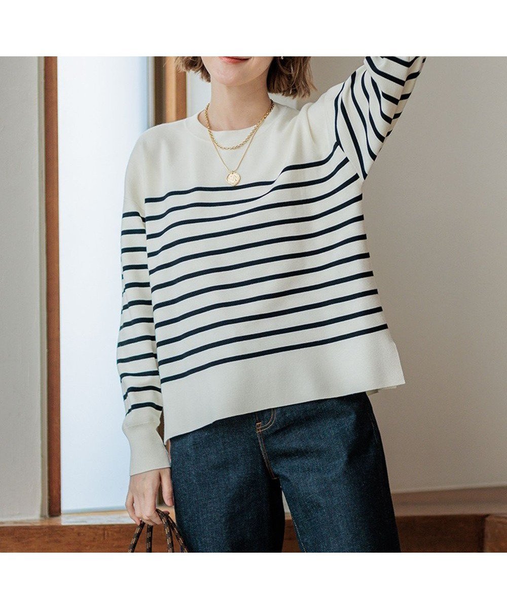 【23区/NIJYUSANKU】の【洗える】ヴィスコースストレッチ ミラノリブ ニット インテリア・キッズ・メンズ・レディースファッション・服の通販 founy(ファニー) ファッション Fashion レディースファッション Fashion for Women トップス・カットソー Cut & Sew Tops ニット Knit Tops & Sweaters オレンジ Orange 洗える Machine Washable シンプル Simple, Minimal ストレッチ Stretch, Stretchy Fabric スリット Slit, Slit Detail センター Center, Center Line セーター Sweater, Knitwear トレンド Trend, Trending Now ボトム Bottoms, Lower Wear ボーダー Border, Stripe ミラノリブ Milano Rib, Milano Stitch 無地 Plain, Solid Color A/W・秋冬 Autumn/Winter 冬 Winter / This Winter 2024年 2024 2024-2025秋冬・A/W Autumn/Winter 2024–25 AW24–25 オフ×ブラック|ID: prp329100004539643 ipo3291000000033678470