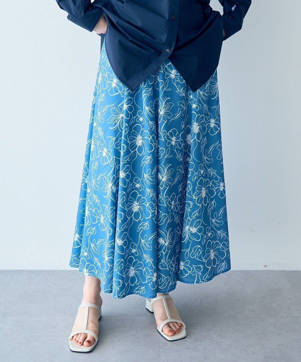 【イェッカ ヴェッカ/YECCA VECCA】のラインフラワー柄マーメイドスカート インテリア・キッズ・メンズ・レディースファッション・服の通販 founy(ファニー) 　ファッション　Fashion　レディースファッション　WOMEN　スカート　Skirt　おすすめ　Recommend　エレガント 上品　Elegant　フラワー　Flower　フレア　Flare　ポケット　Pocket　マーメイド　Mermaid　夏　Summer　春　Spring　S/S・春夏　Ss・Spring/Summer　Blue|ID: prp329100004539648 ipo3291000000032076159