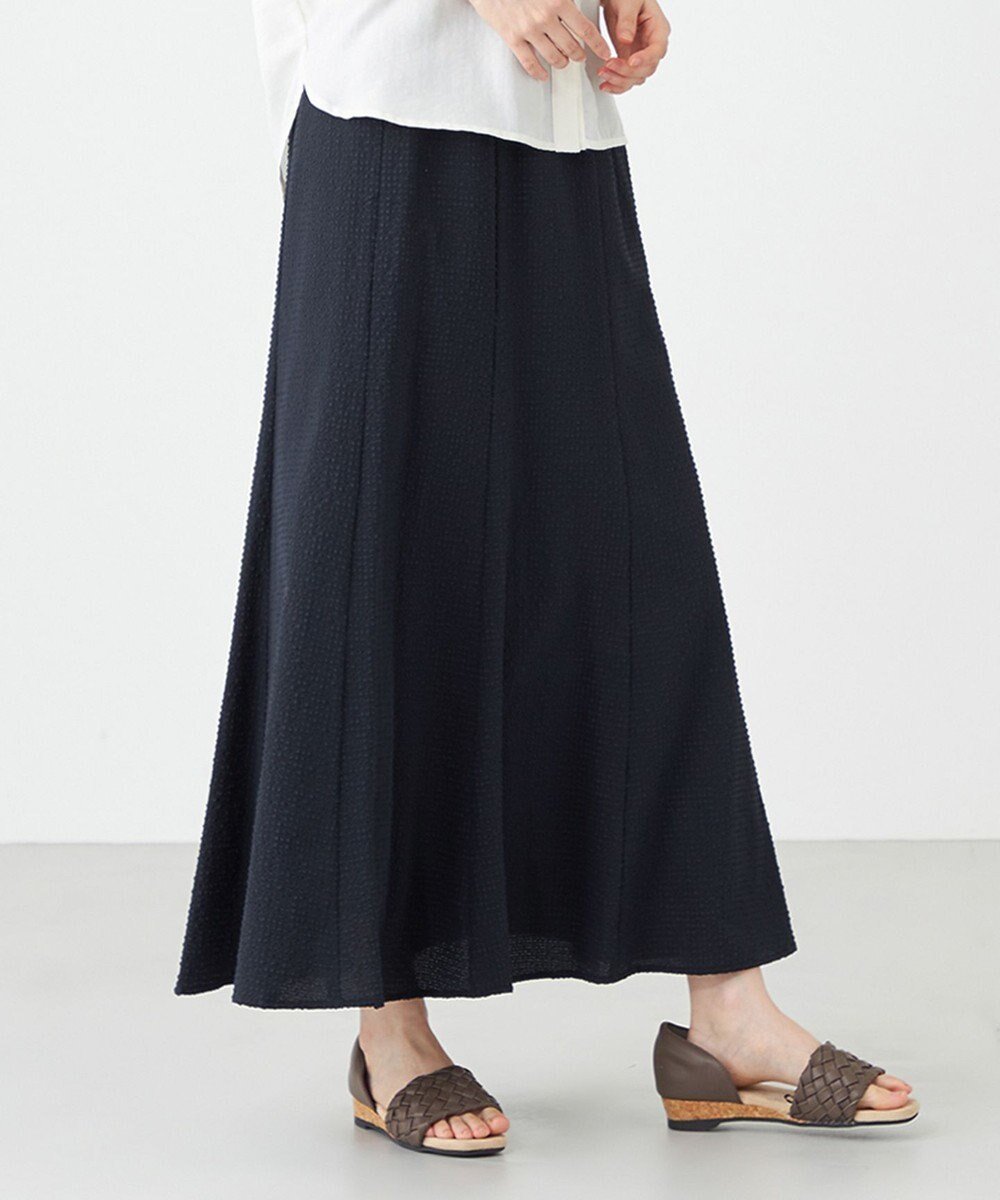 【シェアパーク/SHARE PARK】のサッカーフレアスカート インテリア・キッズ・メンズ・レディースファッション・服の通販 founy(ファニー) 　ファッション　Fashion　レディースファッション　WOMEN　スカート　Skirt　Aライン/フレアスカート　Flared A-Line Skirts　春　Spring　ギャザー　Gather　切替　Switching　吸水　Water Absorption　軽量　Lightweight　サッカー　Soccer　フェミニン　Feminine　フレア　Flare　S/S・春夏　Ss・Spring/Summer　再入荷　Restock/Back In Stock/Re Arrival　夏　Summer　ネイビー系|ID: prp329100004539702 ipo3291000000032198457