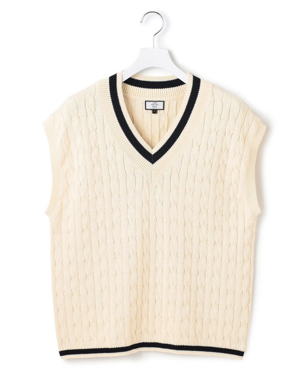 【ジェイプレスヨークストリート/J.PRESS YORK STREET】の【UNISEX】テープヤーンチルデン ニットベスト 人気、トレンドファッション・服の通販 founy(ファニー) 　ファッション　Fashion　レディースファッション　Ladies' Fashion Online　アウター　Coat Outerwear　トップス・カットソー　Tops/Tshirt　ニット　Knit Tops　ベスト/ジレ　Gilets/Vests　ユニセックス　Unisex　インナー　Inner　クール　Cool　スマート　Smart　ベスト　Vest　ボトム　Bottom　夏　Summer　春　Spring　S/S・春夏　Ss・Spring/Summer　 other-1|ID: prp329100004539758 ipo3291000000032654034