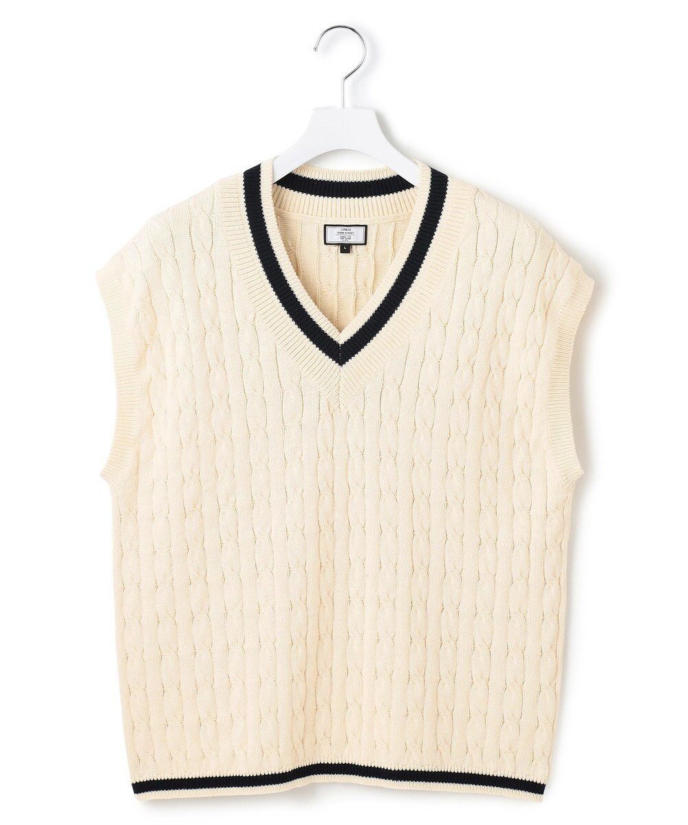 【ジェイプレスヨークストリート/J.PRESS YORK STREET】の【UNISEX】テープヤーンチルデン ニットベスト インテリア・キッズ・メンズ・レディースファッション・服の通販 founy(ファニー) 　ファッション　Fashion　レディースファッション　Fashion for Women　アウター　Coat / Outerwear Collection　トップス・カットソー　Cut & Sew Tops　ニット　Knit Tops & Sweaters　ベスト&ジレ / 重ね着スタイル　Vests & Gilets　ユニセックス　Unisex, Genderless　インナー　Innerwear　クール　Cool, Chic　スマート　Smart, Elegant　ベスト　Vest, Waistcoat　ボトム　Bottoms, Lower Wear　夏　Summer　春　Spring　S/S・春夏　SS, Spring/Summer, Warm Season　アイボリー系|ID: prp329100004539758 ipo3291000000033479069