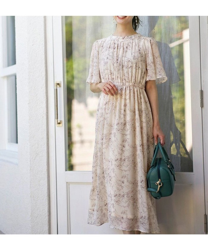 【エニィ スィス/any SiS】の【洗える】フラワープリント ワンピース インテリア・キッズ・メンズ・レディースファッション・服の通販 founy(ファニー) https://founy.com/ ファッション Fashion レディースファッション Fashion for Women ワンピース Dresses シアー Sheer, See-Through シフォン Chiffon, Lightweight Fabric スリーブ Sleeve, Long Sleeve / Short Sleeve フェミニン Feminine, Girly フラワー Flower, Floral フレア Flare, Flared プリント Print, Printed Pattern 夏 Summer 春 Spring S/S・春夏 SS, Spring/Summer, Warm Season 楽ちん Easy Fit, Comfortable 洗える Machine Washable |ID: prp329100004539811 ipo3291000000033605571