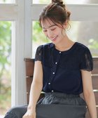 【ティアクラッセ/Tiaclasse】の【洗える】フレンチスリーブレースブラウス ネイビー|ID: prp329100004539822 ipo3291000000032552944